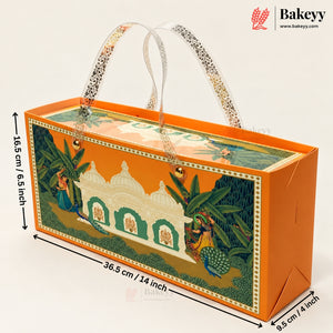 Traditional Printed Gift Hamper Boxes with Transparent Handle | With and Without Jar Options | 2 Designs | Pack of 1