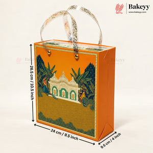 Traditional Printed Gift Hamper Boxes with Transparent Handle | With and Without Jar Options | 2 Designs | Pack of 1