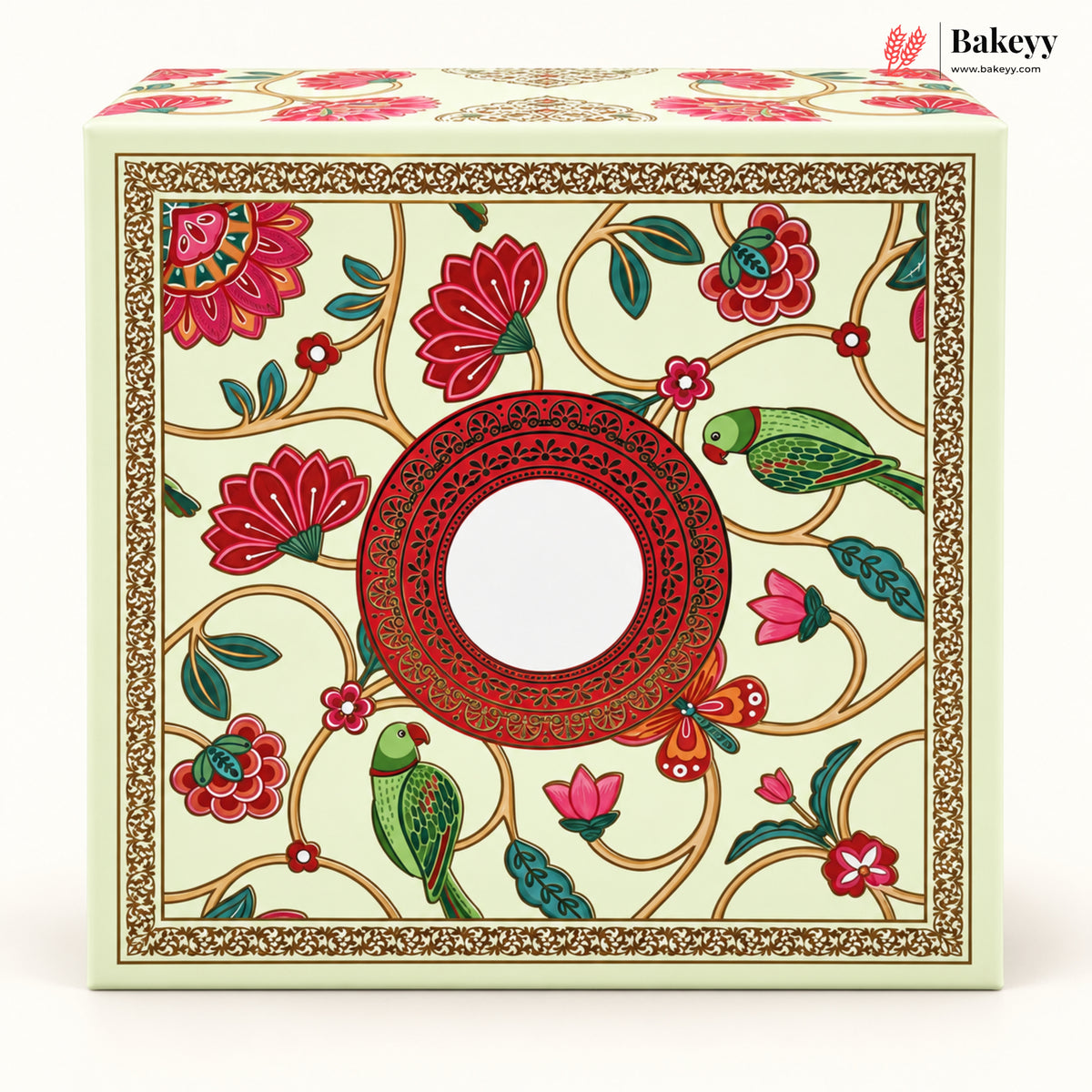 Traditional Printed Hamper Box with 4 Glass Jars | Magnetic Closure | 3 Designs | Pack of 1