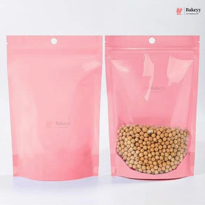 Transparent Front with Pastel Stand-Up Ziplock Pouch | Multiple Colors | Pack of 100