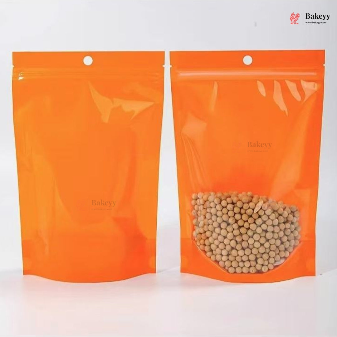 Transparent Front with Pastel Stand-Up Ziplock Pouch | Multiple Colors | Pack of 100