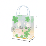Dream Flower Frosted Transparent Gift Bags With Handle | Pack of 10