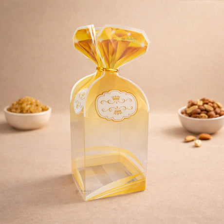 Transparent PVC Gift Bottle Shape Box | Decorative Goodie & Gift Packaging | Pack of 10