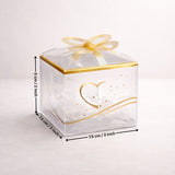 Transparent PVC Gift Box with Gold Bow Top | Premium Clear Goodie Box | Pack of 10