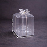 Transparent PVC Gift Box with Gold & Silver Bow Top | Premium Clear Goodie Box | 3 Sizes Available | Pack of 10
