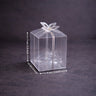 Transparent PVC Gift Box with Gold & Silver Bow Top | Premium Clear Goodie Box | 3 Sizes Available | Pack of 10