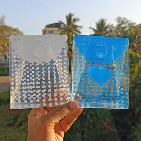 Transparent PVC Polka Dot Gift Bag Shape Goodie Box | Decorative Favor Packaging | 2 Colors Available | Pack of 1