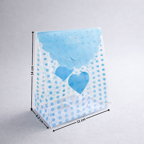 Transparent PVC Polka Dot Gift Bag Shape Goodie Box | Decorative Favor Packaging | 2 Colors Available | Pack of 10