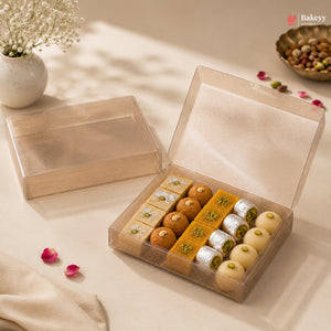 Transparent PVC Sweet Goodie Box with Gold Stripes | PVC Box | Pack of 10