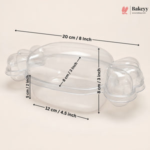 Transparent Plastic Candy Shape Container with Lid | Pack of 25