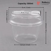 Transparent Plastic Serving & Storage Container with Spoon | Multiple Capacities | Pack of 50