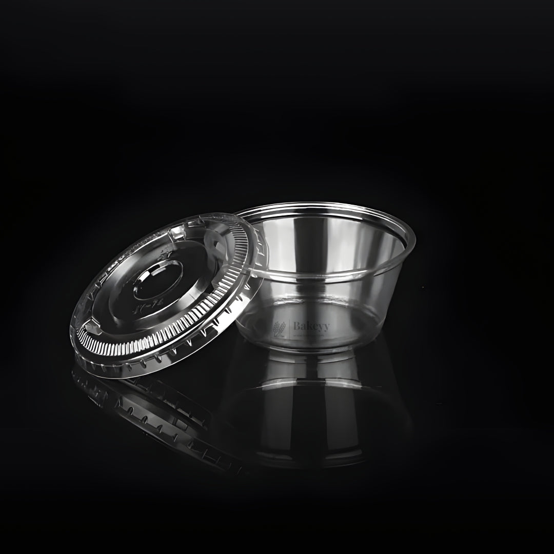 Transparent Dessert Cup with Lid | Clear Plastic Mousse & Pudding Cup | Multipurpose Food Packaging | Pack of 100