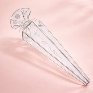 Transparent_Long_Cone_PVC_Goodie_Box_Clear_Chocolate_packaging - Bakeyy.com