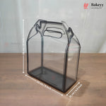 Transparent PVC Carry Bag with Handle | Black & White Border | 2 Sizes Available | Pack of 12