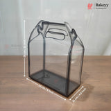 Transparent PVC Carry Bag with Handle | Black & White Border | 2 Sizes Available | Pack of 12