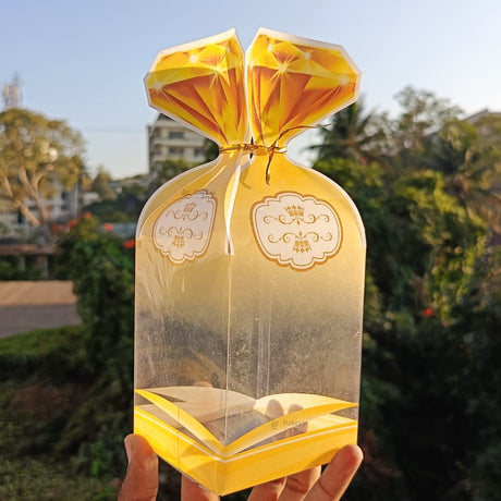 Transparent PVC Gift Bottle Shape Box | Decorative Goodie & Gift Packaging | Pack of 10