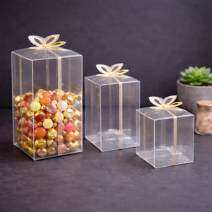 Transparent_PVC_Gift_Box_with_gold_Bow_Top - Bakeyy.com