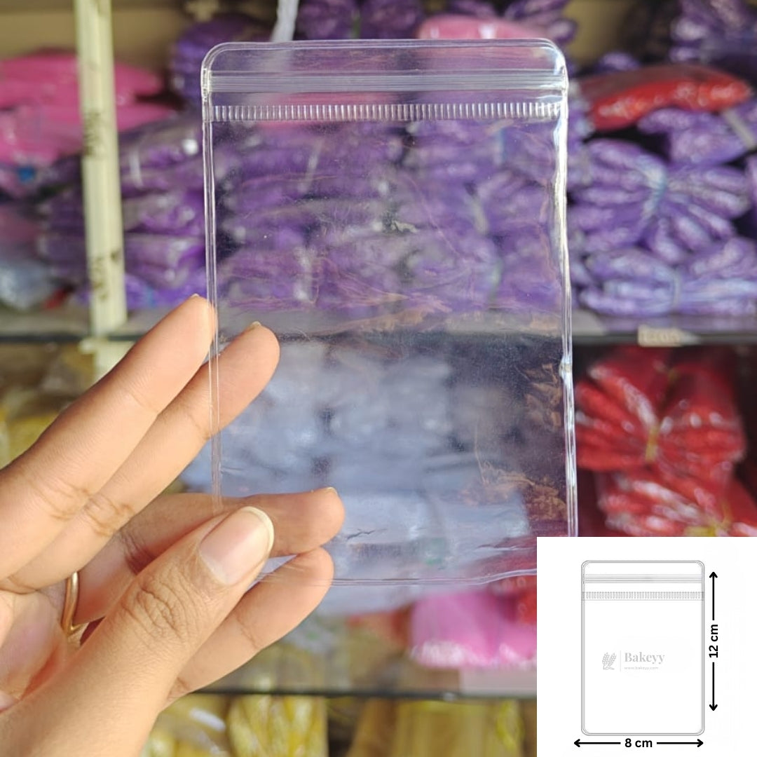 Transparent PVC Ziplock Pouch | Jewellery & Small Accessories | Multi-Size Assorted Pack | Pack of 100