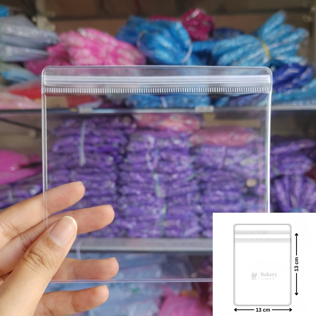 Transparent PVC Ziplock Pouch | Jewellery & Small Accessories | Multi-Size Assorted Pack | Pack of 100