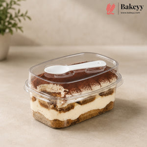 Transparent Plastic Serving & Storage Container with Spoon | Pack of 