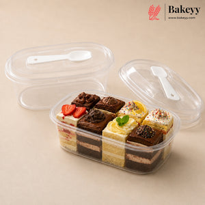 Transparent Plastic Serving & Storage Container with Spoon | Pack of 50
