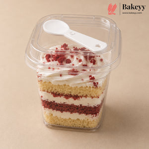 Transparent Plastic Serving & Storage Container with Spoon | Pack of 50