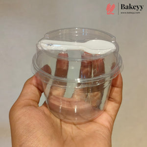 Transparent Plastic Serving & Storage Container with Spoon | Pack of 50