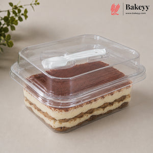 Transparent Plastic Serving & Storage Container with Spoon | Multiple Capacities | Pack of 50