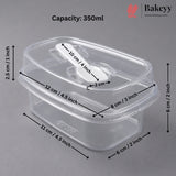 Transparent Plastic Serving & Storage Container with Spoon | Multiple Capacities | Pack of 50