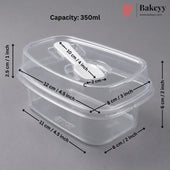 Transparent Plastic Serving & Storage Container with Spoon | Multiple Capacities | Pack of 50