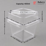 Transparent Plastic Serving & Storage Container with Spoon | Multiple Capacities | Pack of 50