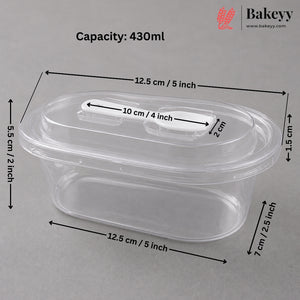 Transparent Plastic Serving & Storage Container with Spoon | Multiple Capacities | Pack of 50