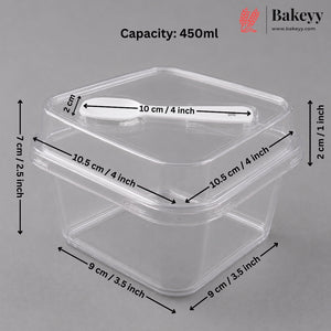 Transparent Plastic Serving & Storage Container with Spoon | Multiple Capacities | Pack of 50