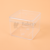 3x3x2.5 Inches | Transparent Square Acrylic Boxes with Lid for Desserts | Pack of 6