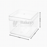 3x3x2.5 Inches | Transparent Square Acrylic Boxes with Lid for Desserts | Pack of 6