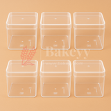 3x3x2.5 Inches | Transparent Square Acrylic Boxes with Lid for Desserts | Pack of 6