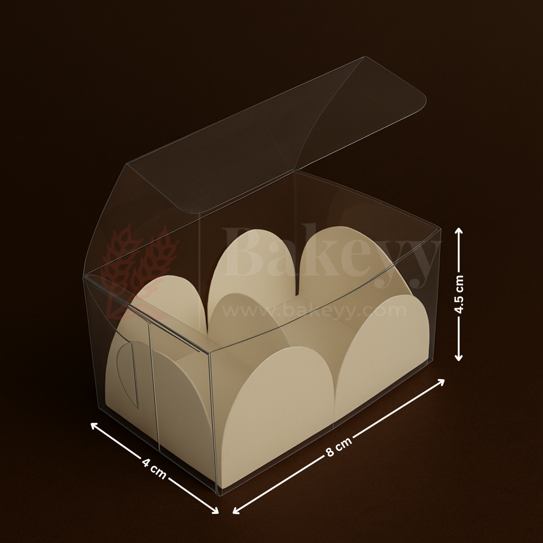 Two Cavity Transparent Chocolate Box | Pack of 100