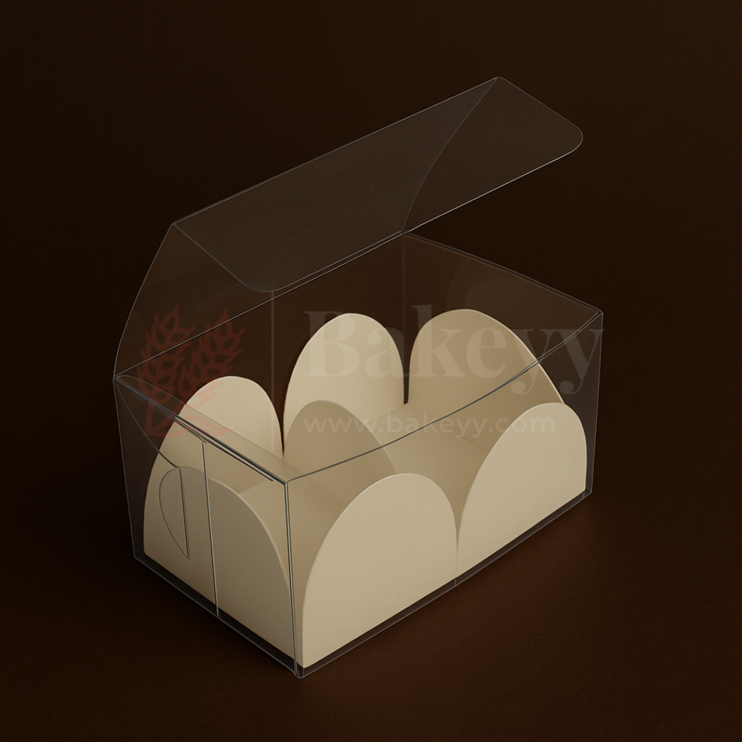 Two Cavity Transparent Chocolate Box | Pack of 100