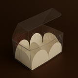 Two Cavity Transparent Chocolate Box | Pack of 100
