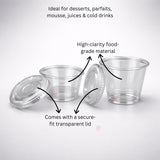 60ml & 90ml - Transparent Dessert Cup with Lid | Clear Disposable Cup | Dessert Packaging | Pack of 100
