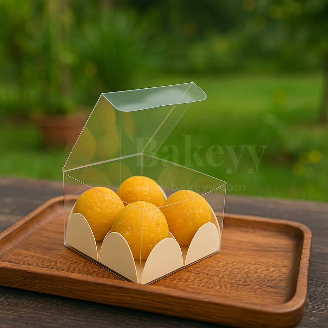 Four Cavity Transparent Chocolate Box | Pack of 100