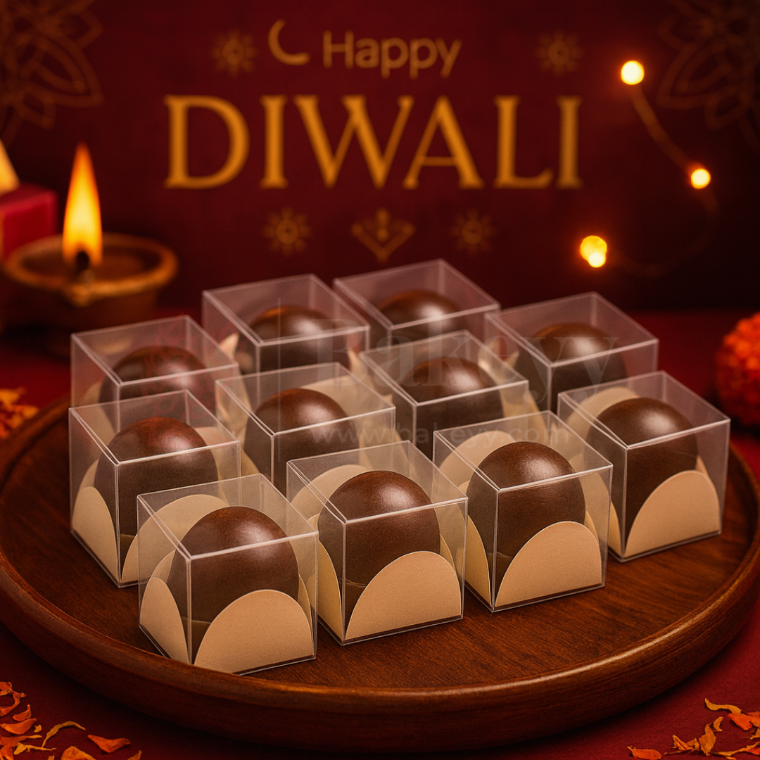 One Cavity Transparent Chocolate Box | Pack of 100