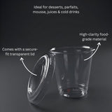 Transparent Dessert Cup with Lid | Clear Disposable Cup | Dessert Packaging | Pack of 100