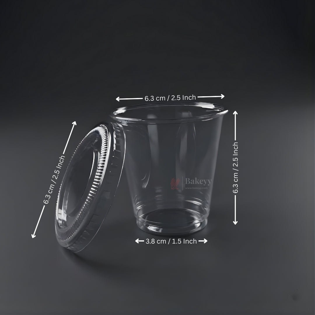 Transparent Dessert Cup with Lid | Clear Disposable Cup | Dessert Packaging | Pack of 100
