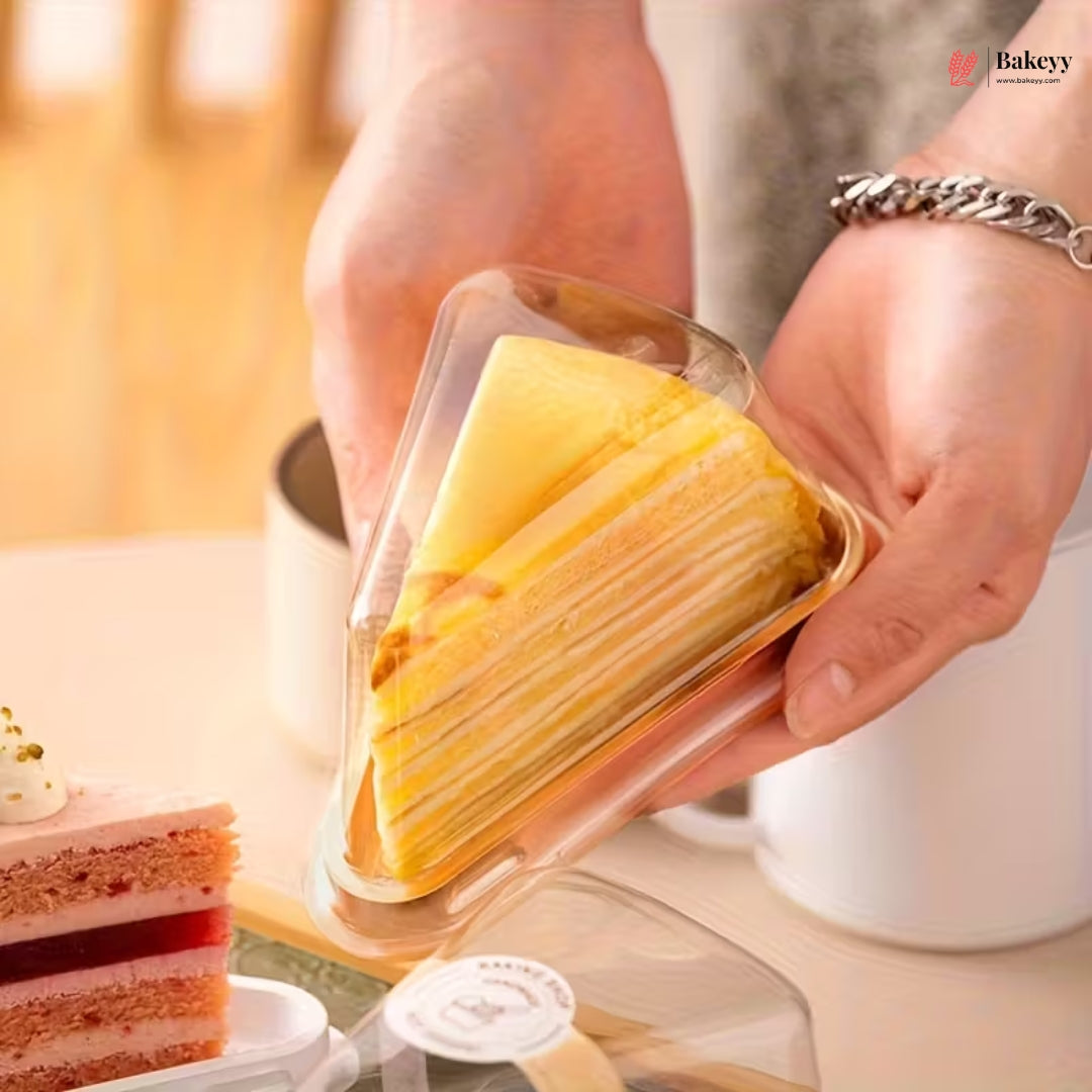 Triangle Cake Slice Container with Dome Lid | Premium Cake Slice Packaging Box | Pack of 100