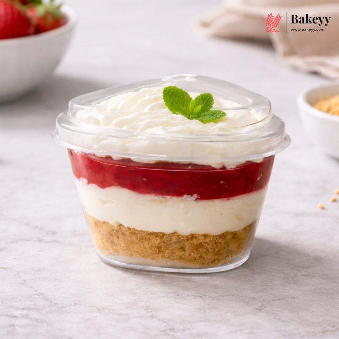 Triangular Dessert Container with Lid | Transparent PET Premium Dessert Box | Pack of 100