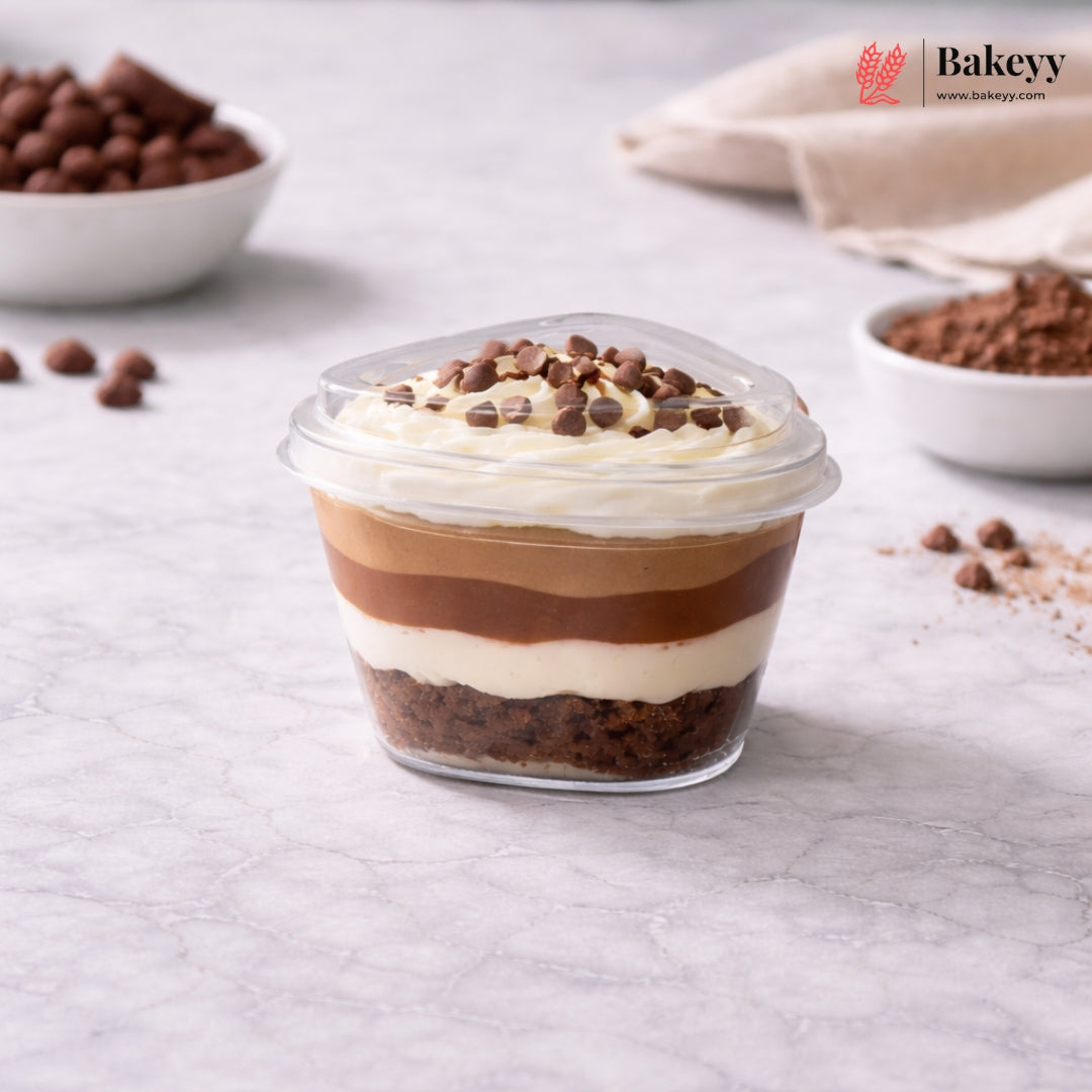 Triangular Dessert Container with Lid | Transparent PET Premium Dessert Box | Pack of 100