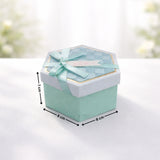 Turquoise Hexagon Gift Box with Ribbon | Luxury Rigid Hamper & Chocolate Packaging Box | Available in 3 Sizes | Pack of 1