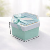 Turquoise Hexagon Gift Box with Ribbon | Luxury Rigid Hamper & Chocolate Packaging Box | Available in 3 Sizes | Pack of 1
