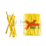 Metallic Ribbon Twist Ties | Shiny Ribbon Twisters for Sweets & Hampers | Pack of 350 - Bakeyy.com - India - Metallic Ribbon Twist Ties | Shiny Ribbon Twisters for Sweets & Hampers | Pack of 350 - Gold